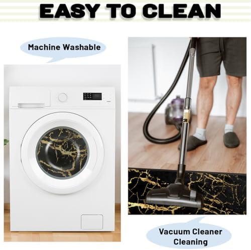 Black Gold Marble Anti-Fatigue Kitchen Rug Mat