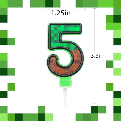 OGnomiFX TNT Themed Birthday Candles Number 5