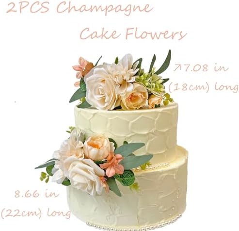 CherishedMoments 2Pcs Cake Topper Set - Champagne Boho Wedding Decorations 1