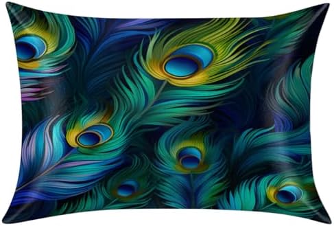 GzLeyigou Peacock Satin Pillowcase 20x26in