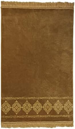 Modefa Turkish Islamic Prayer Rug - Grand Plush Gold