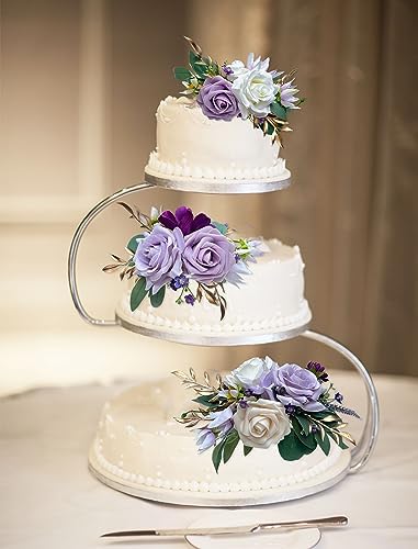 CherishedMoments 3Pcs Purple Cake Topper Set