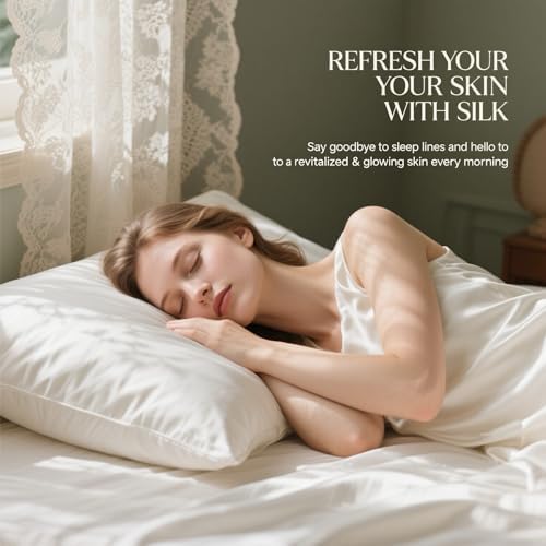 Ravmix Silk Pillow Cases 2 Pack with Hidden Zipper