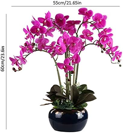 TONPOP Artificial Flower Set with Ceramic Vase - Orange and Brown