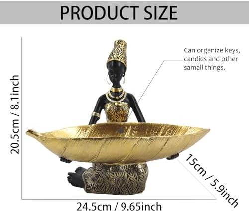 Handmade African Tribal Lady Statue Home Decor