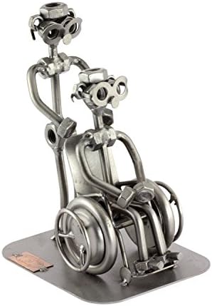 Steelman24 Male Nurse Wheelchair Sculpture Metal Figurine