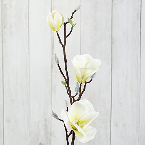 Factory Direct Craft Artificial Cream Magnolia Branch - 31 Inches