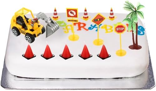 BBTO 14 Pcs Construction Party Cake Toppers Set