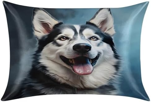 GzLeyigou Husky Satin Pillowcase 20x26in Standard Size with Zipper