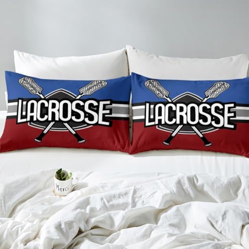 Manfei Lacrosse Sports Bed Sheet Set Twin Size