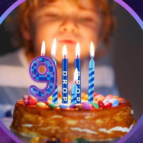 MTLEE 13 Pcs Gaming Birthday Candles with Number 9