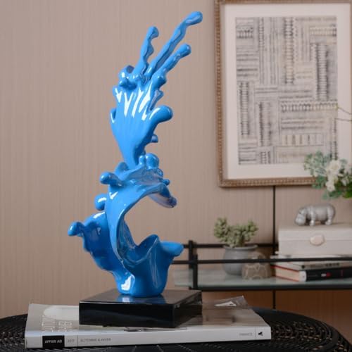 HAUCOZE Modern Sea Wave Sculpture Decor Statue 16 Inch