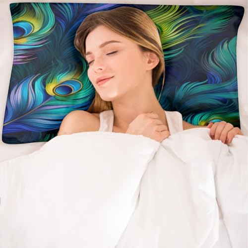 GzLeyigou Peacock Satin Pillowcase 20x26in