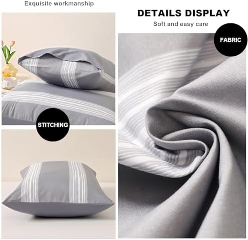 FISHDRU Queen Pillow Cases 2 Pack - Soft Fade-Resistant Wrinkle-Free