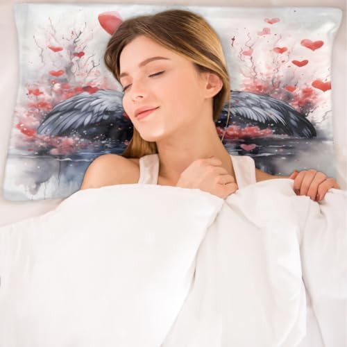 Black Swan Satin Pillowcase 20x40inch King Size
