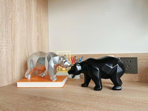 SMRTHMRT Black Bear Geometric Sculpture Statue