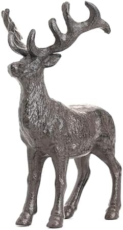 Sungmor Cast Iron Deer Statue for Christmas Decor
