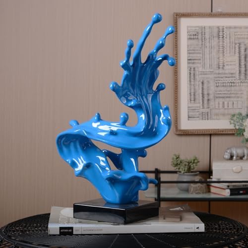 HAUCOZE Modern Sea Wave Sculpture Decor Statue 16 Inch