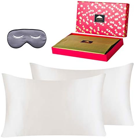 BlueHills 22 Momme Pure Silk Pillowcase Gift Set 2 Pack
