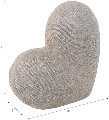 Sagebrook Home Heart Design Sculpture 8 White Ceramic Decor