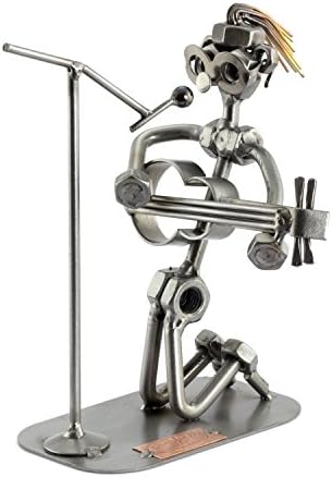 Handmade Guitarist Sculpture Nuts and Bolts Metal Figurine