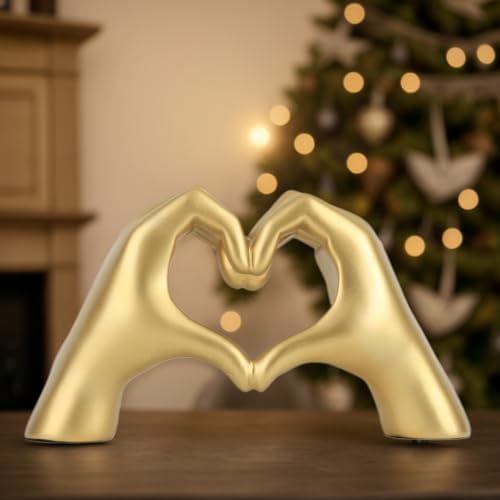 Wisifayardin Large Gold Heart Hands Statue Decor