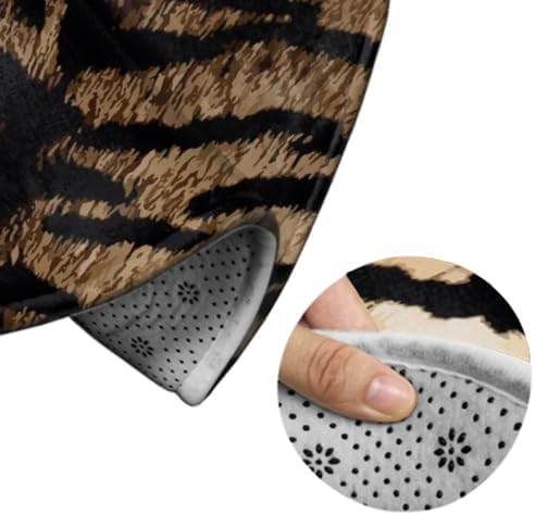 Soft Round Yoga Carpet with Cool Tiger Fur Print