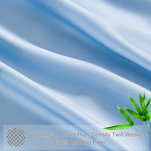 HCORA Bamboo Viscose Pillowcases Set of 2 - 600 Thread Count Cooling