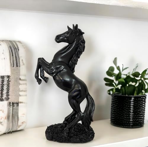 Black Horse Home Decor Resin Statue 11H
