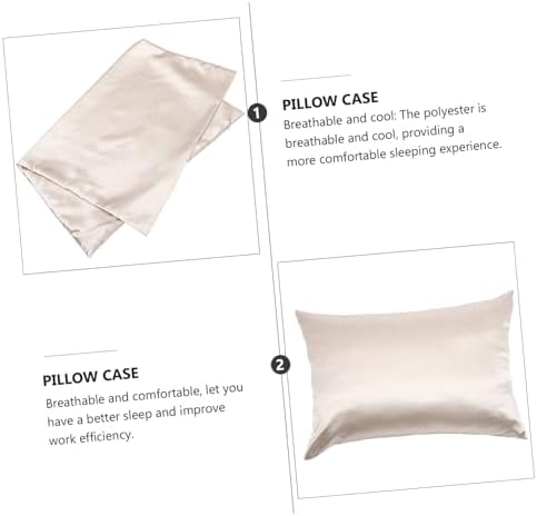 DECHOUS 2pcs Square Pillowcases with Zipper in Beige Silk