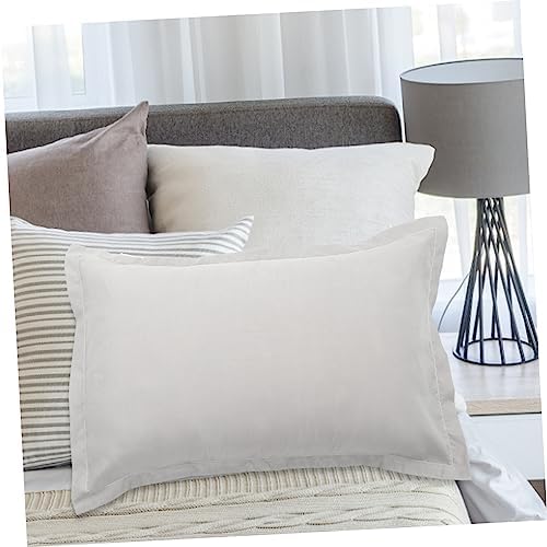 ERINGOGO Breathable Pillow Case Covers 2pcs Zipper Linen Pillowcases for Hotel Bedding