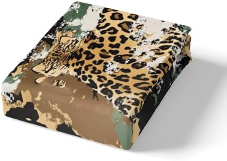 Manfei Leopard Print Bed Sheet Set Twin with Pillowcase