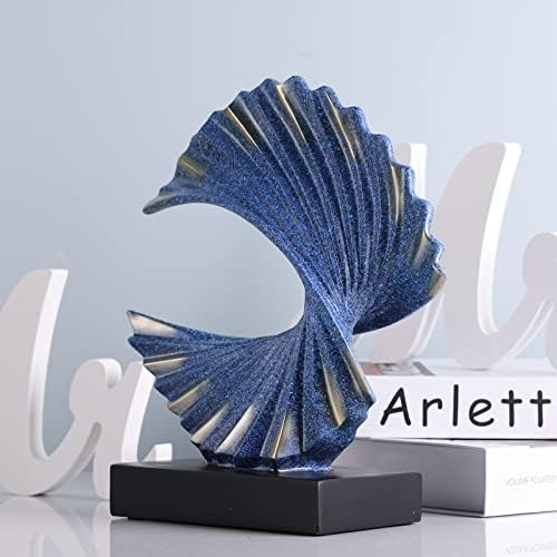 GAOSHENG Blue Gold Wave Sculpture Modern Home Decor Statue