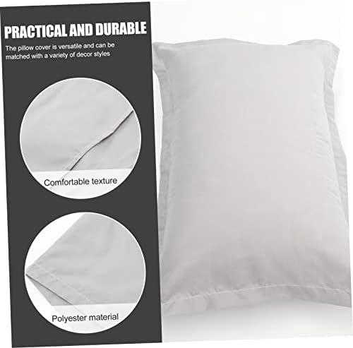 Cabilock 2Pcs Grey Pillowcases Soft Washable Bedroom Decor Covers