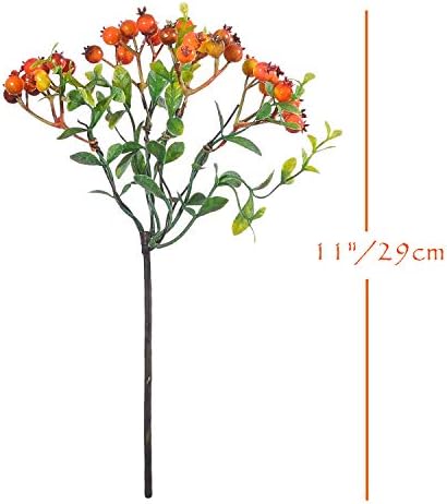 16 Pack Artificial Berry Stems Shrub for Home Decor