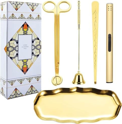 DRAMLOR 5 in 1 Candle Snuffer and Wick Trimmer Set