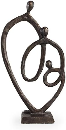 Danya B Family of 3 Heart Ring of Love Bronze Sculpture