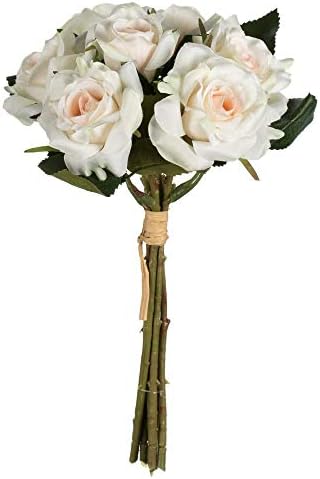 Vickerman Artificial Cream Rose Bouquet 10 Long
