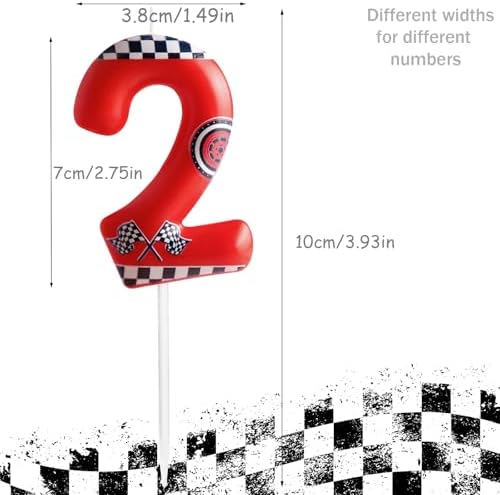 Zi Lan Red Racing Car Number 3 Birthday Candle