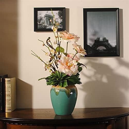 GaRcan Artificial Plum Tea Flower Set with Ceramic Vase 1