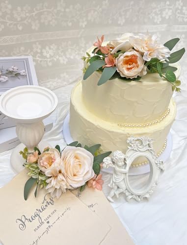 CherishedMoments 2Pcs Cake Topper Set - Champagne Boho Wedding Decorations 1