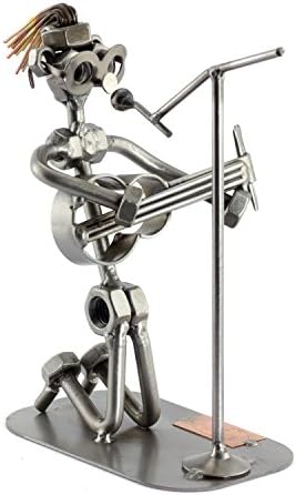 Handmade Guitarist Sculpture Nuts and Bolts Metal Figurine