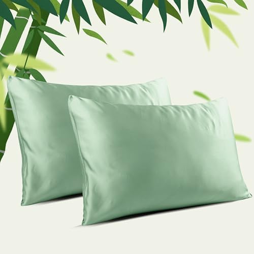 Zaizaihome King Size Pillowcases Set of 2 Sage Green