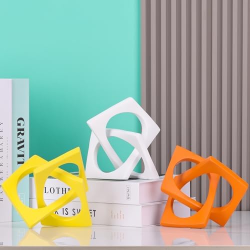 LCCCK Modern Geometric Orange Knot Sculpture Decor