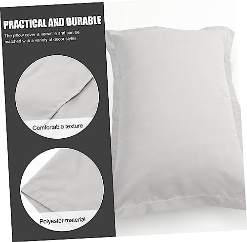 WHAMVOX 2PCS Washable Pillowcases Soft Breathable Dust-Resistant Gray Covers