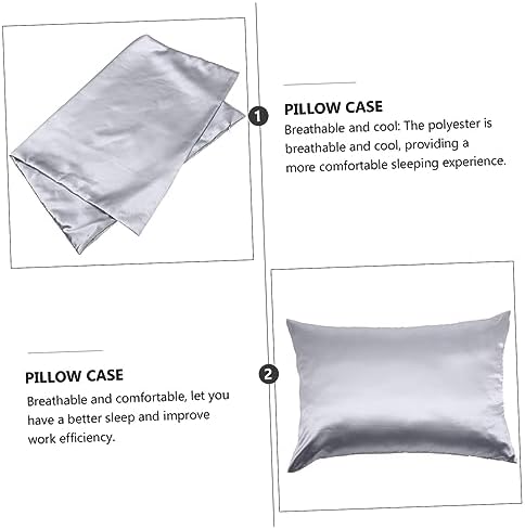 Healifty 2pcs Solid Polyester Pillow Covers with Zipper for Comfort