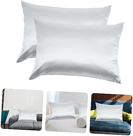 2pcs Solid Color Breathable Polyester Zipper Pillowcases