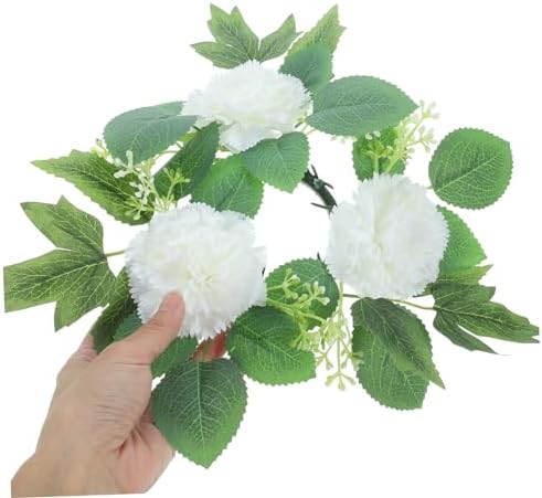 ABOOFAN Artificial Flower Candle Ring Wreath for Weddings