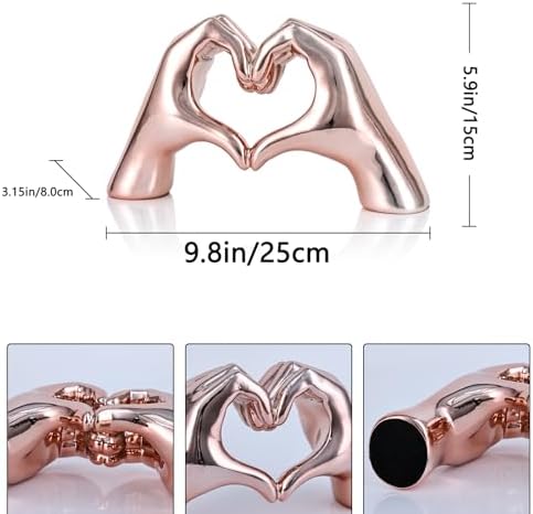 Pink Heart Hands Decor Sculpture for Home