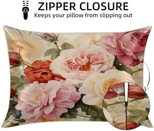 GzLeyigou Satin Pillowcase with Zipper 20x26in
